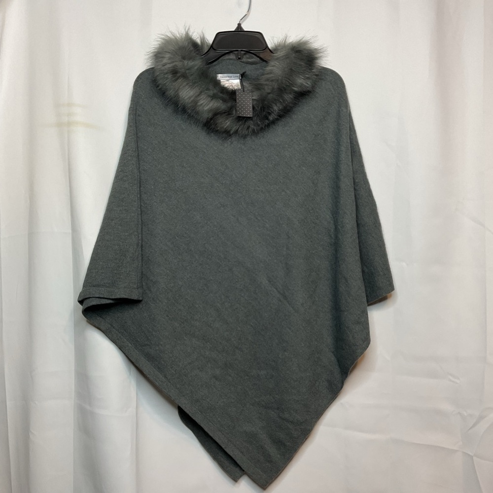 Crosstree Lane womens gray poncho NWT one size - Picture 6 of 6